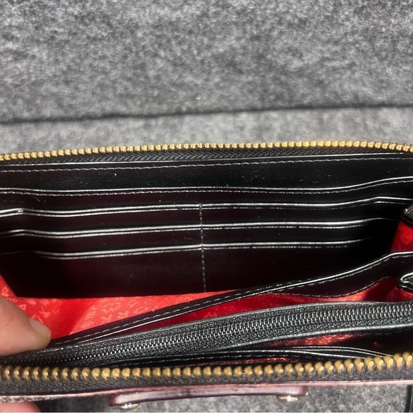 NWT Kate Spade Neda Black Pebbled Ace of Spades Zip Around Wallet - Picture 15 of 16